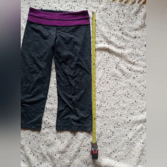 Lululemon Clam Digger Purple And Heathered Gray Capris - Picture 12 of 13